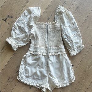 SEA New York Cream Puff Sleeve Romper